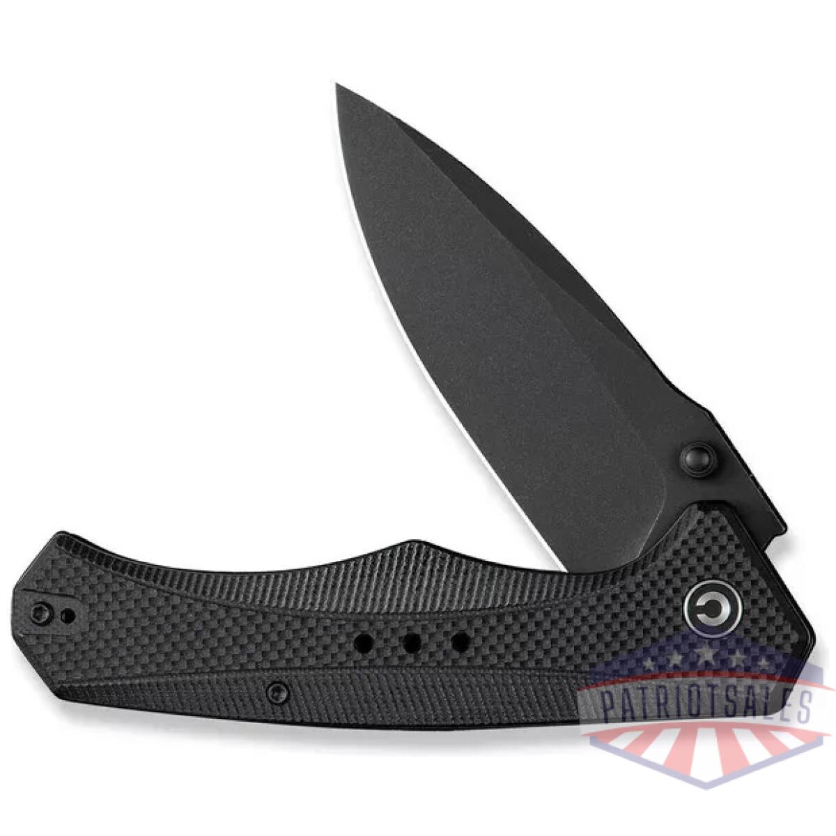 Civ-c23081b-1. Webp - civivi photonix flipper & thumb stud knife black coarse g10 handle (3. 7"" black stonewashed 14c28n blade) c23081b-1 - civ c23081b 1