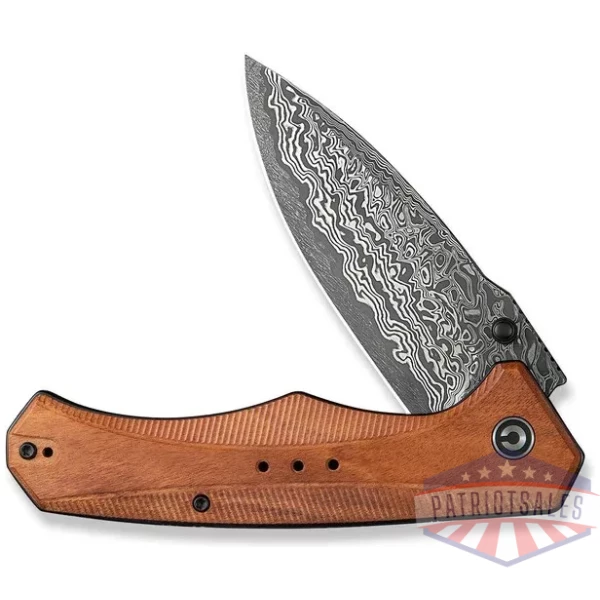 CIVIVI Photonix Flipper & Thumb Stud Knife Guibourtia Wood Handle (3.7"" Damascus Blade) C23081B-DS1