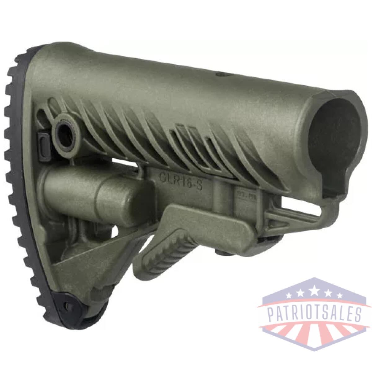 Fxglr16g_frt-right-angle. Webp - f. A. B. Defense glr-16 ar-15/ - m16 buttstock green - fxglr16g frt right angle