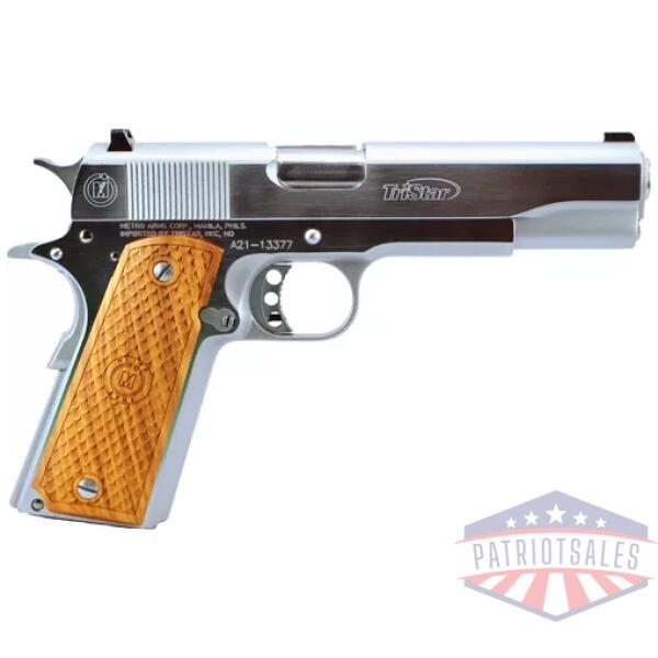 TRISTAR AMERICAN CLASSIC GOV'T - 1911 38 SUPER 5" CHROME/WOOD