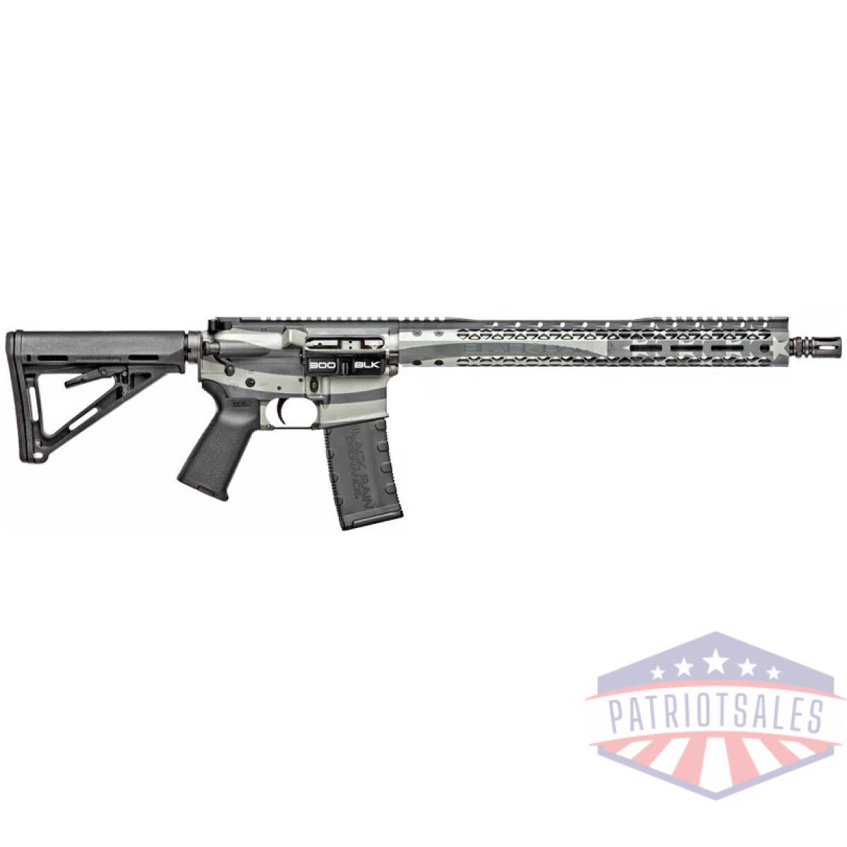 Gbropat300blkof. Webp - black rain spec+ patriot rifle - 300blk 16" obsidian flag 30rd - gbropat300blkof