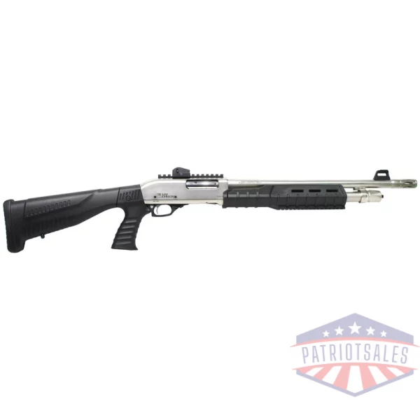 IVER JOHNSON PUMP 12GA. 3" - 18" S.NICKEL QD PG BUTTSTOCK