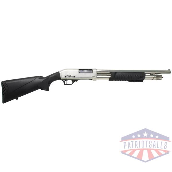 IVER JOHNSON PUMP 12GA. 3" - 18" CYLINDER SATIN NICKEL SYN