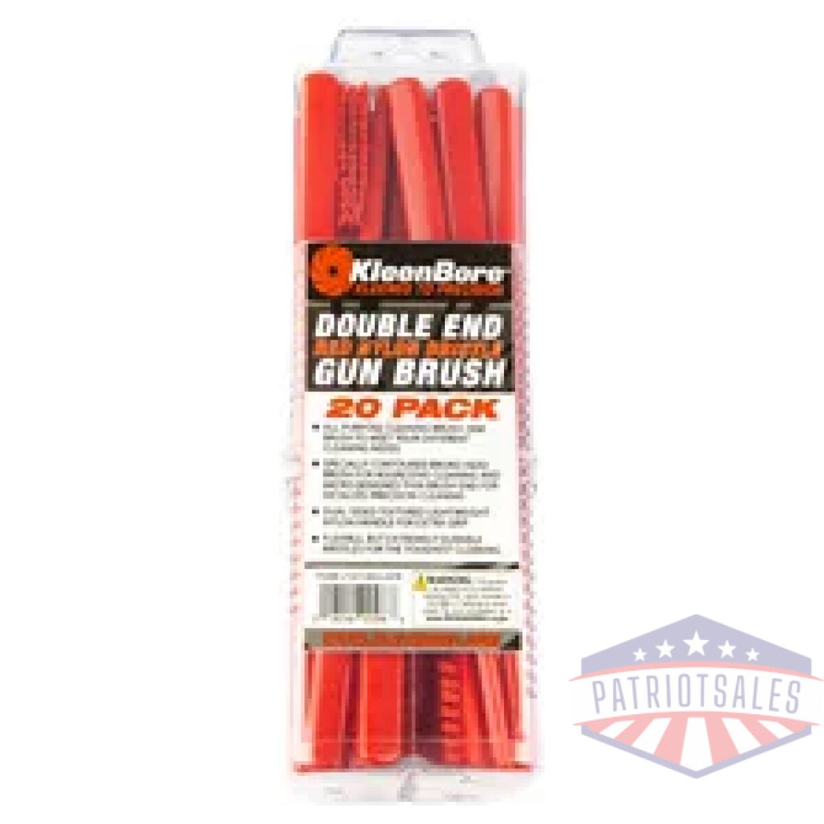 Klbut221-red-20pkea_1-1. Webp - kleen br dbl end nylon br brush 20pk - klbut221 red 20pkea 1 1