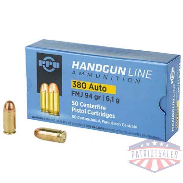 PPU 380ACP FMJ 94GR 50/1000