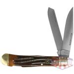 ABKT ROPER DOUBLE ACTION LOCK - BACK TRAPPER 3.25" COFFEE HNDL