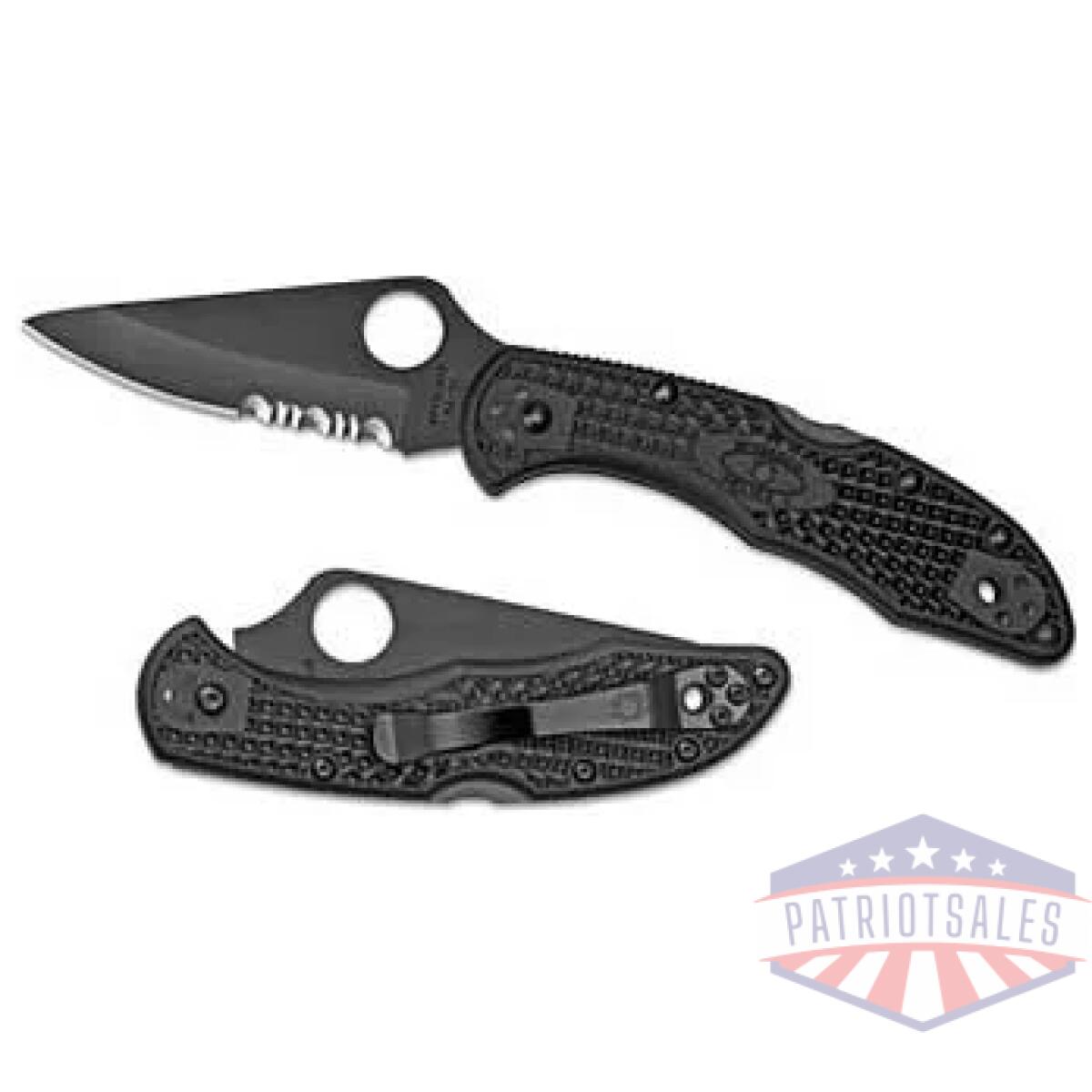 Spyc11psbbk_1. Webp - spyderco delica4 combo blade blk - spyc11psbbk 1
