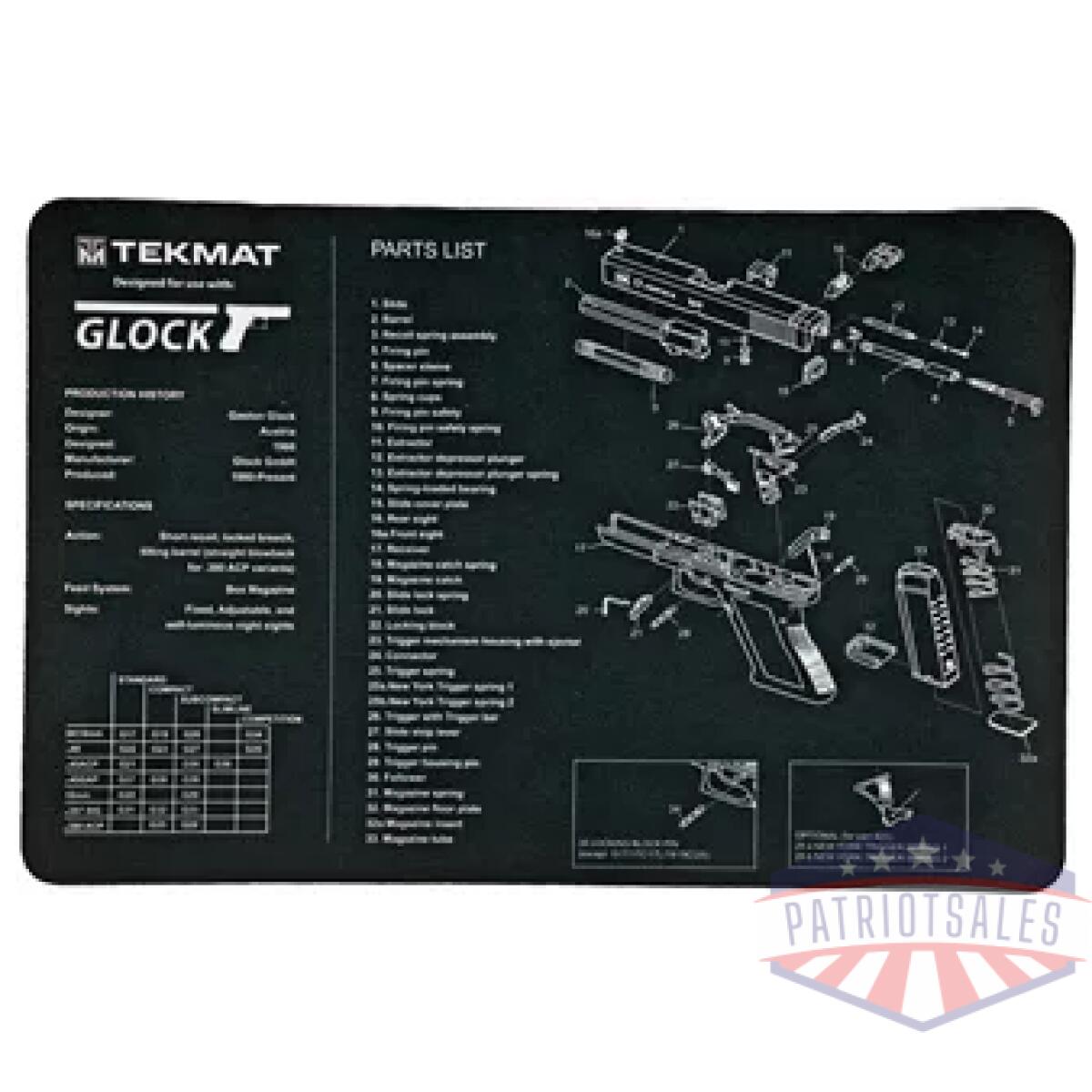Tekr17-glock_1. Webp - tekmat pistol mat for glock blk - tekr17 glock 1