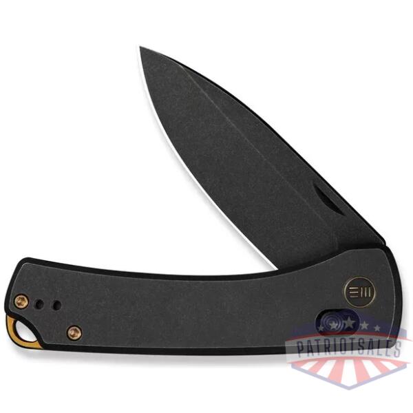 WEKNIFE Nightblade Crossbar Lock Knife Black Titanium Handle (2.98"" Black Stonewashed CPM 20CV Blade) WE22046-1