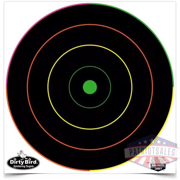 Birchwood Casey Dirty Bird 12" Multicolor Bull's-Eye Target 100/ct