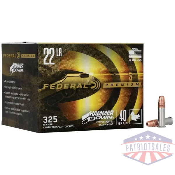 Federal HammerDown Rifle Ammunition .22LR 40gr CPHP 1200 fps 20/ct