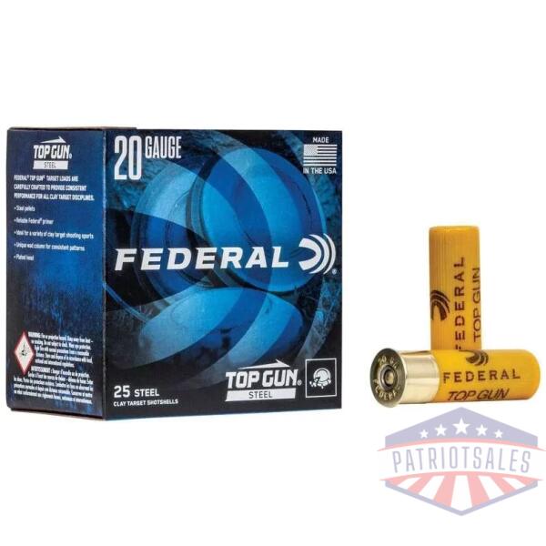 Federal Top Gun Steel Shotshells 20ga 2-3/4" 7/8oz #7 1214 fps 25/ct