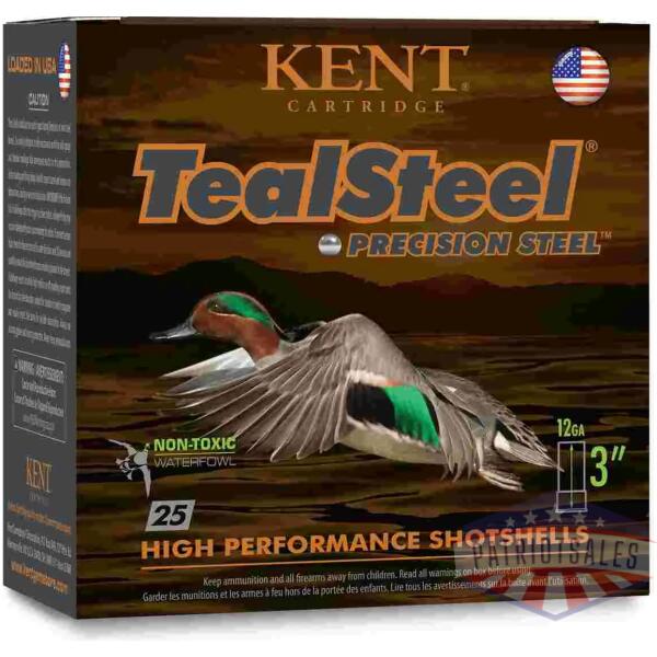 Kent Teal Steel Shotshells 12 ga 3" 1-1/4oz 1350 fps #6 25/ct