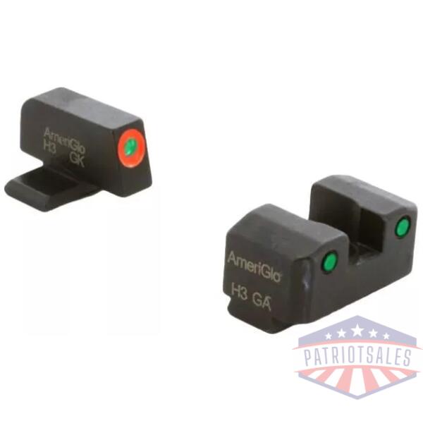 Ameriglo Trooper Tritium Handgun Sight Set for Springfield XD Green Rear Green with Orange Front