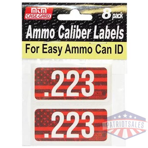 MTM Ammo Caliber Labels .223 Rem Red 8/ct