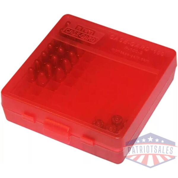 MTM Flip Top Ammo Box 100rd Clear Red