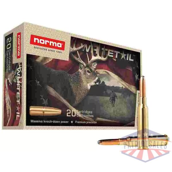 Norma WhiteTail Rifle Ammunition 6.5x55 SE 156gr PSP 2559 fps 20/ct