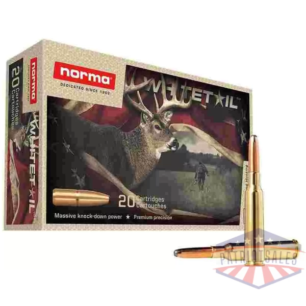 Norma WhiteTail Rifle Ammunition 6.5x55 SE 156gr PSP 2559 fps 20/ct