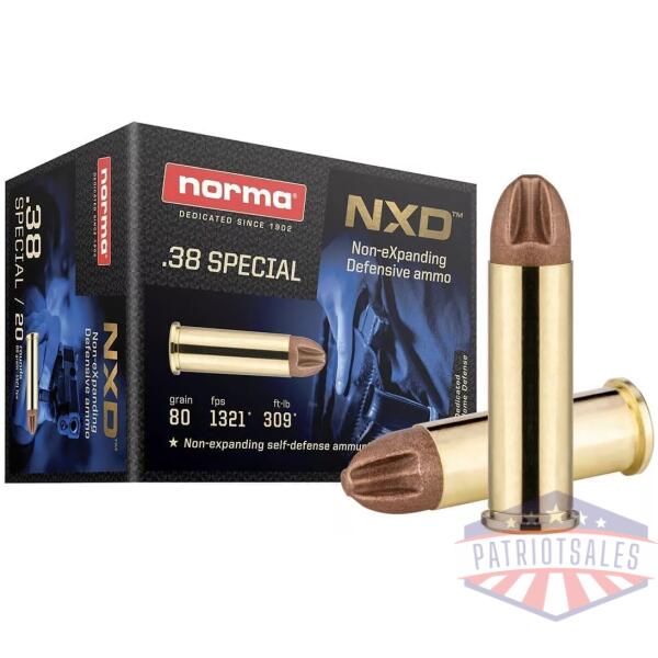 Norma NXD Handgun Ammunition .38 Spl 80gr NXD 20/ct