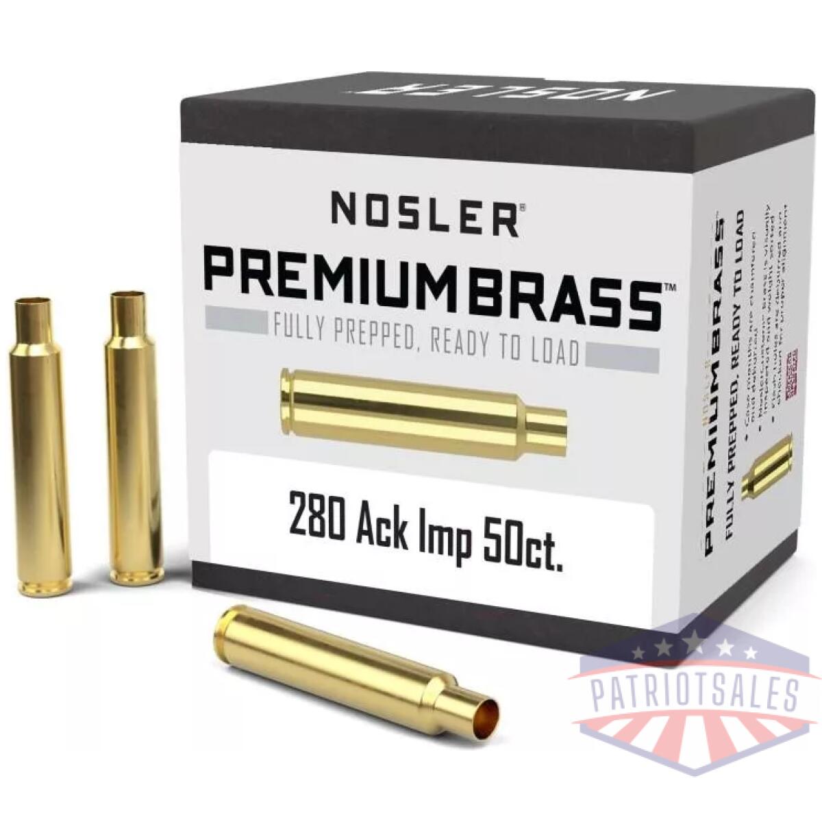 Nosler unprimed brass rifle cartridge cases 50/ct. 280 ackley improved - image 1