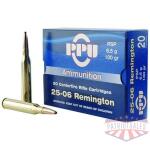 PPU Rifle Ammunition .25-06 Rem 100 gr PSP 3230 fps  20/ct