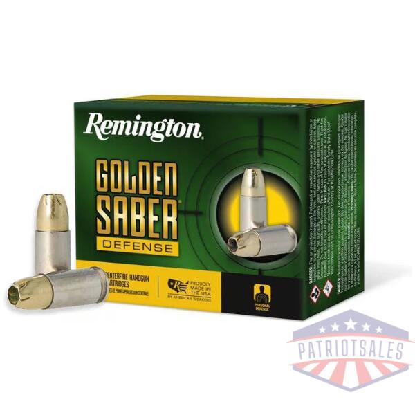 Remington Golden Saber Defense Handgun Ammunition 9mm Luger(+P) 124gr BJHP 1180 fps 20/ct