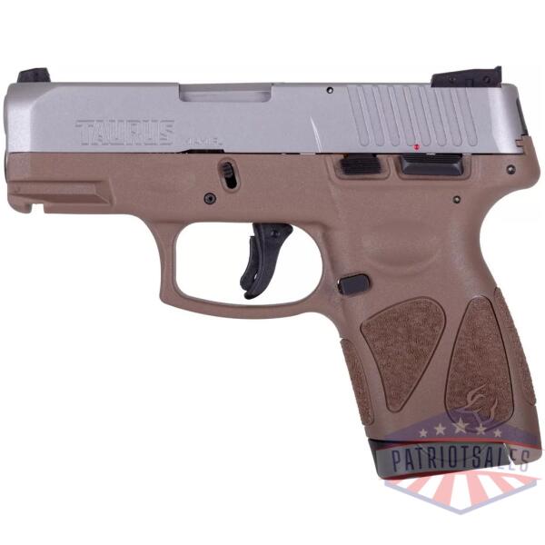 Taurus G2S Handgun 9mm Luger 7rd Magazines 3.2" Barrel Stainless Slide/Brown Grip