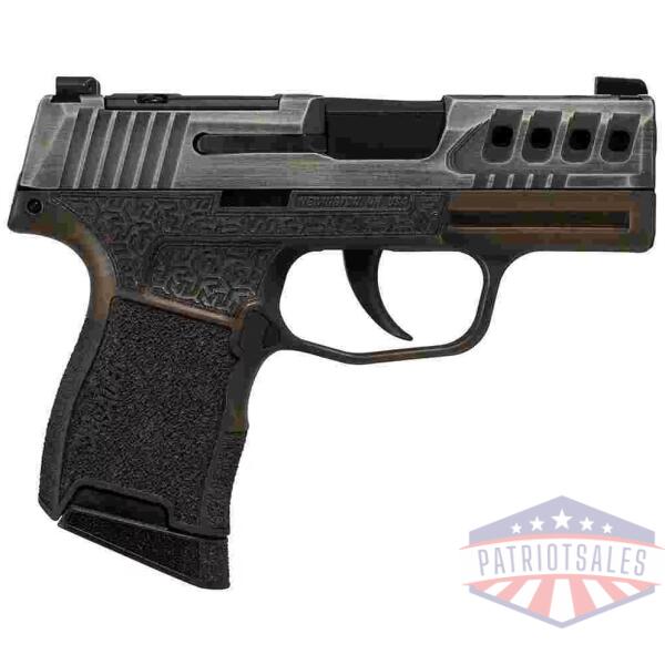 Sig Sauer P365 "Gold Bug"Distressed Gray/Brown OR Handgun 9mm Luger 10rd Magazines(2) 3.1" Barrel X-RAY 3 Sights Manual Safety
