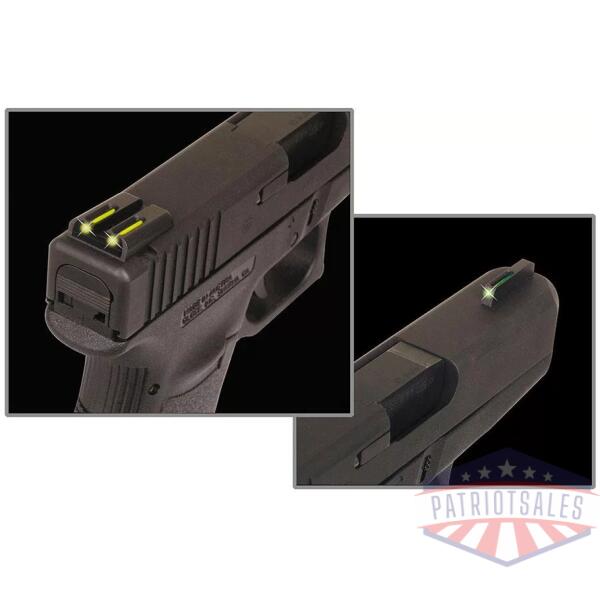 Truglo TFO Tritium/Fiber-Optic Day/Night Sights Fits Novak 1911 .270/.450 Front Green/Rear Yellow