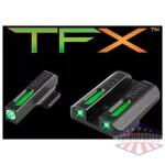 Truglo TFX Tritium/Fiber-Optic Day/Night Sights Fits KAHR Arms K MK P PM T &TP Models with New Dovetail (Post 2004) White Outline Front/Rear Green