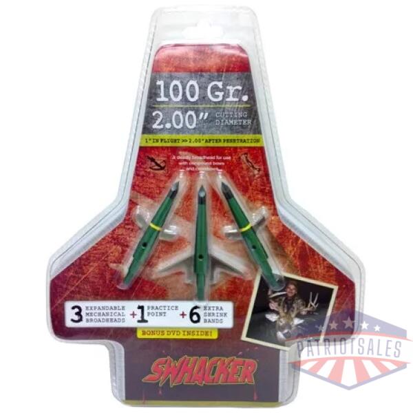 SWHACKER BROADHEAD 2-BLADE - 100GR 2" CUT 3/PK