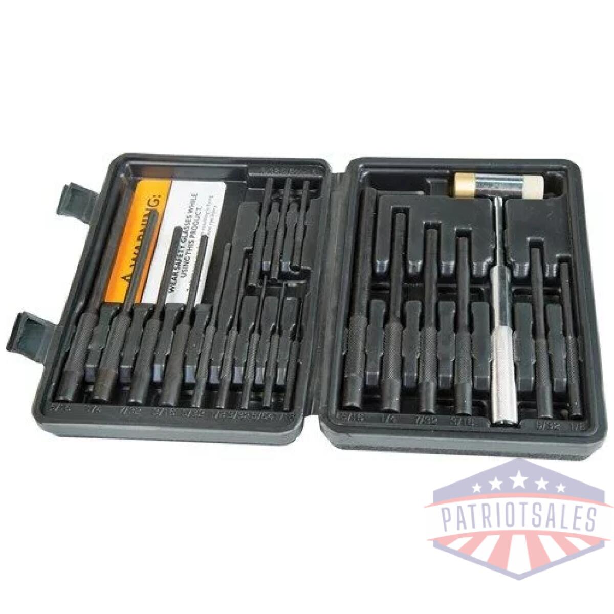 110128. Webp - wheeler roll pin punch master - set 18-punches/1-hammer/case - 110128
