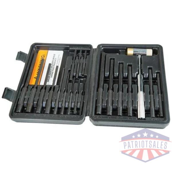 WHEELER ROLL PIN PUNCH MASTER - SET 18-PUNCHES/1-HAMMER/CASE