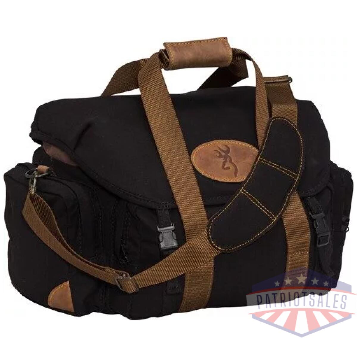 121388991. Webp - browning lona canvas shooting - bag 19"wx11. 5"hx13"d blk/brn - 121388991