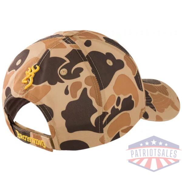BROWNING RIMFIRE CAP BUCKMARK - LOGO VINTAGE TAN CAMO VELCRO