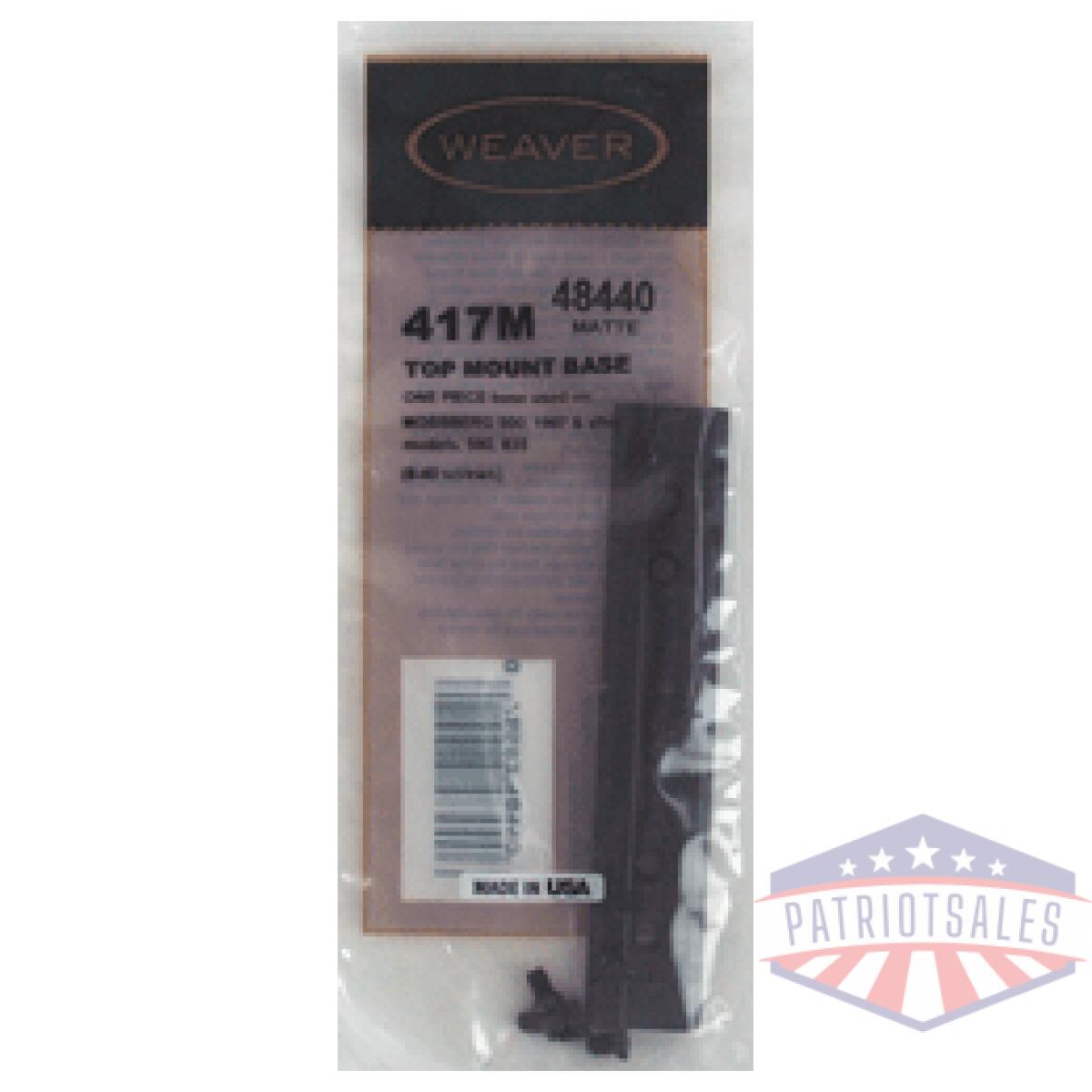 48440. Gif - weaver base top mount #417m - 1pc mossberg 500 matte - 48440