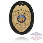 Oval Badge Holder, Hook And Loop Closure