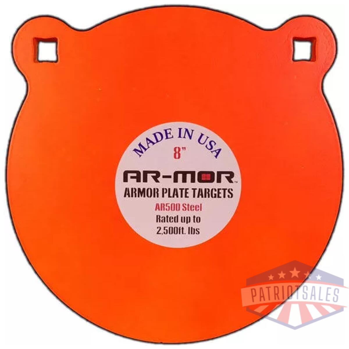 8tgt375. Webp - ar-mor 8" ar500 steel gong - 3/8" thick steel orange round - 8tgt375