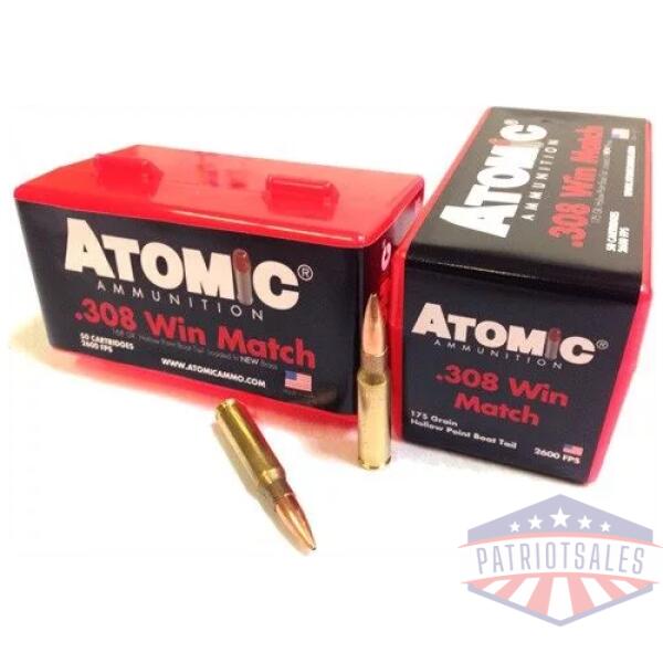 ATOMIC 308 WIN 175GR MATCH - BTHP 50RD 10BX/CS