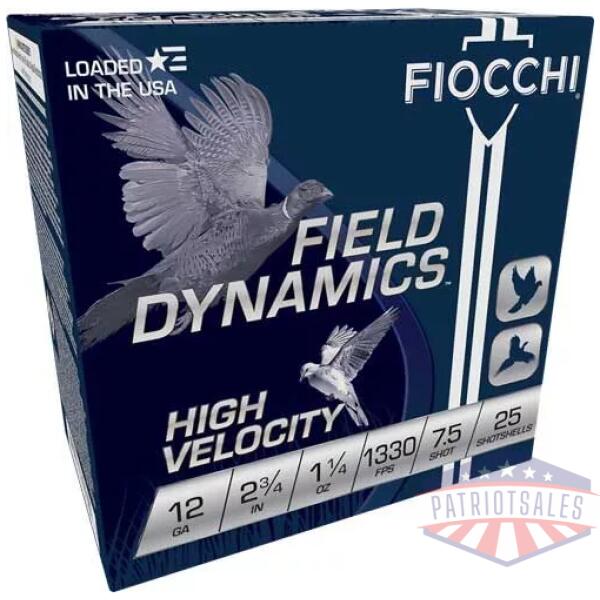 FIOCCHI 12GA 2.75" 1-1/4OZ - #7.5 1330FPS 25RD 10BX/CS
