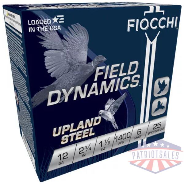 FIOCCHI STEEL 12GA 2.75" - 1-1/8OZ #6 25RD 10BX/CS