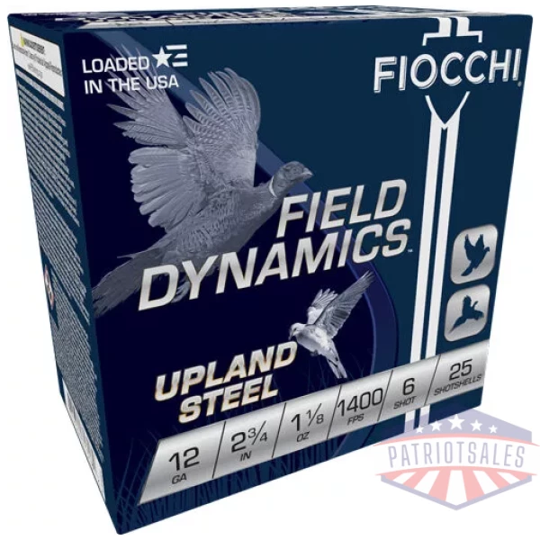 FIOCCHI STEEL 12GA 2.75" - 1-1/8OZ #6 25RD 10BX/CS