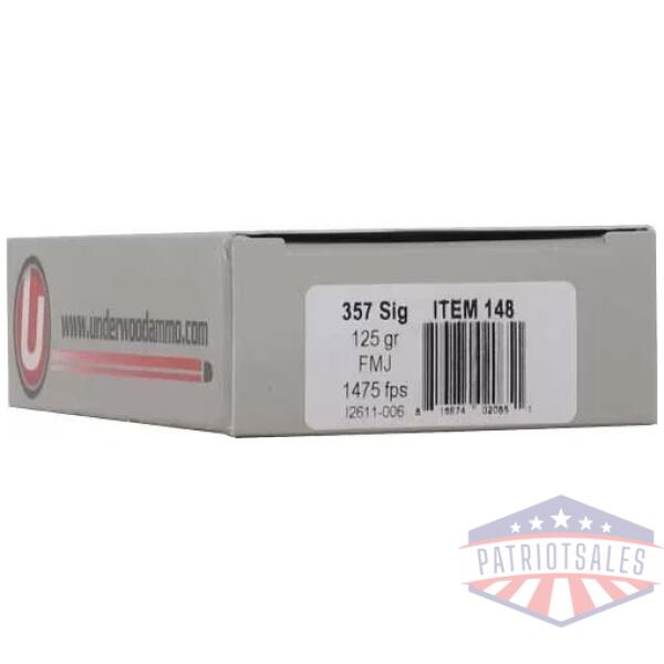 UNDERWOOD 357 SIG 125GR FMJ FN - 50RD 10BX/CS