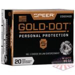 SPEER GOLD DOT 32 ACP 60GR - GDHP 20RD 10BX/CS