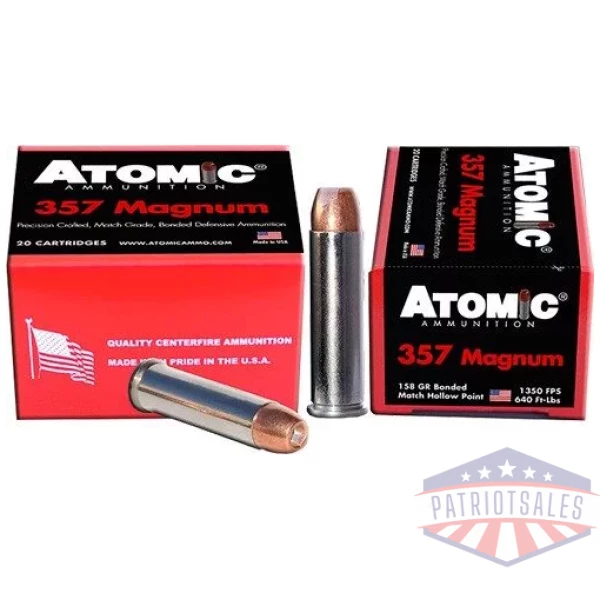 ATOMIC 357 MAG 158GR BONDED - JHP 20RD 10BX/CS