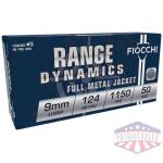 FIOCCHI 9MM LUGER 124GR FMJ - 50RD 20BX/CS