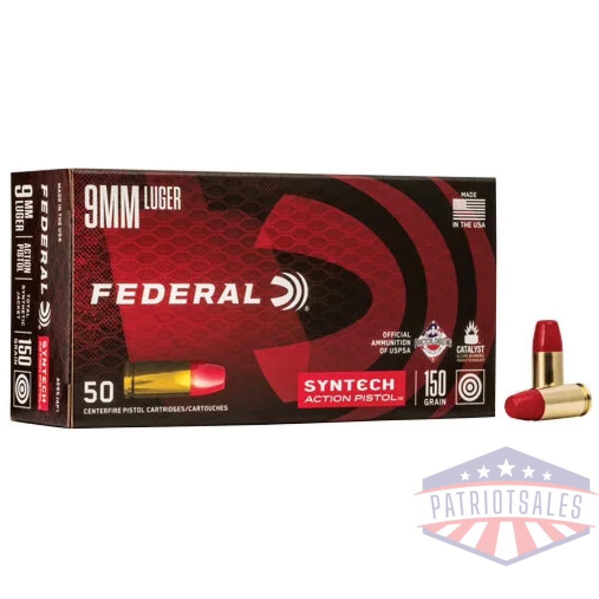 Ae9sjap1. Webp - federal ae action pistol 9mm - 150gr tsj fn 50rd 10bx/cs - ae9sjap1