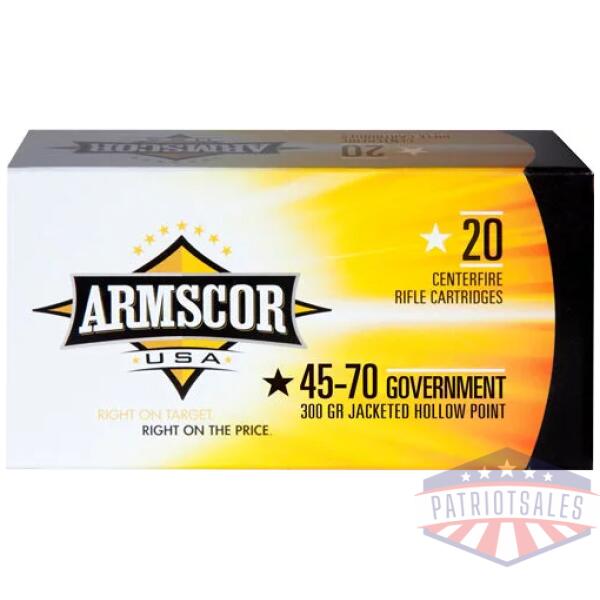 ARMSCOR 45-70 GOV 300GR JHP - 20RD 10BX/CS