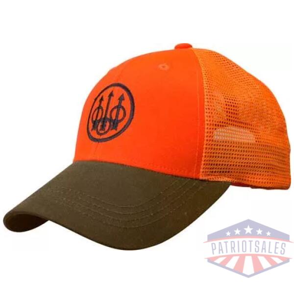 BERETTA CAP UPLAND TRUCKER - BLAZE MESH BACK ORANGE/TOBACCO