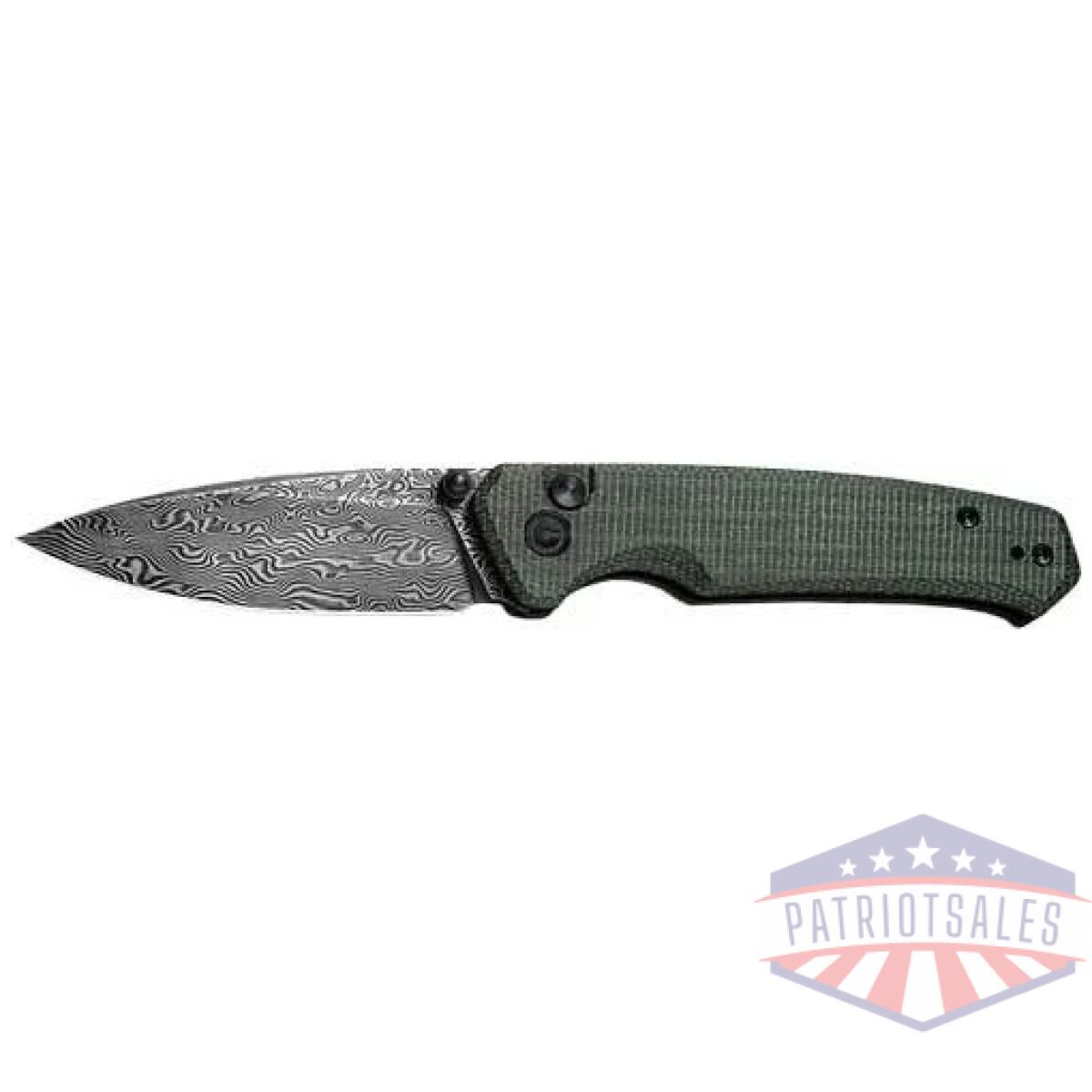 C20076ds1. Webp - civivi knife altus 2. 97" - green micarta/black damascus - c20076ds1